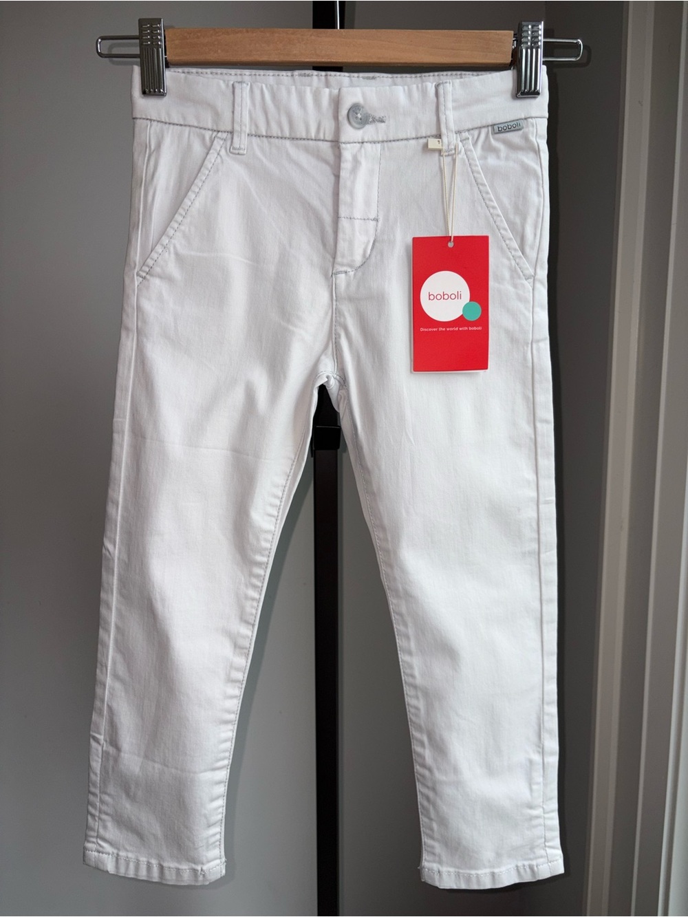 NWT Boboli Kids White Pants Casual Bottoms Size 5 Coastal Summer Wedding New